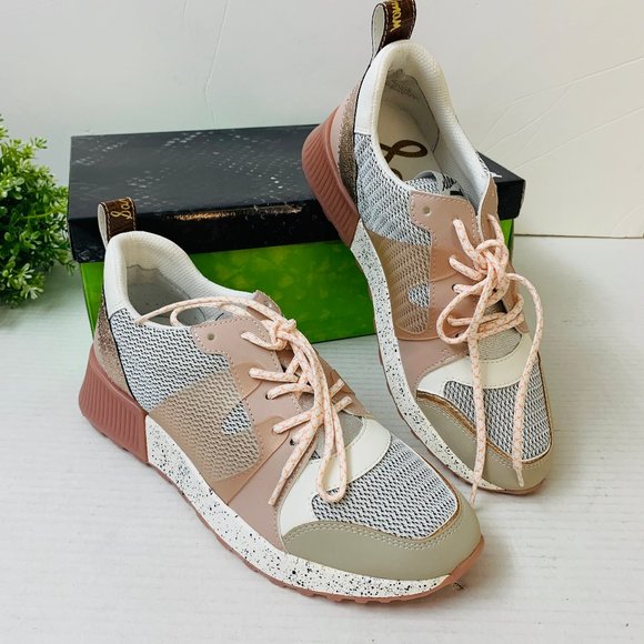 Sam Edelman Darsie Colorblock Colorful Pastel Textured Casual Style Sneaker 8 - Picture 1 of 13